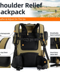 Back view of Fishing Tackle Backpack With 4 3600 Tackle Boxes Rod Holder And 43L Waterproof Large Gear Bag Detachable Waist Pack