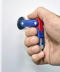Double Joint Folding Cabinet Key With Magnetic Locking Three Profiles Outside Square Triangle And Double Bit in use on panel