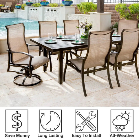 Upgrade Your Patio Game With Solid Rocker Spring Plates For Swivel Rocking Chairs Smooth Gliding Outdoor Furniture Repair Replacement Hardware 2 5 X 5 Inch Heavy Duty Build 2 Pack in outdoor dining setting.