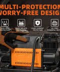 Heavy Duty 12V Dual Cylinder Portable Air Compressor Kit For Trucks Off Road 4x4 And RV Tires 150 PSI Max 12.35 CFM