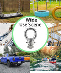Solid As A Rock 304 Stainless Steel Eye Bolts With Nuts And Washers 4 Pack M10 X 25MM heavy duty rigging gear in various applications.