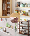 Rock Solid 5Mm Shelf Pins And Cabinet Brackets, 80 Pack Zinc Alloy Rack Supports With Sleek Nickel Finish used for modern shelving in closets.