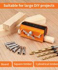 Self Centering Doweling Jig Kit For Precise Woodworking Adjustable Width Dowel Jig With 3 Drill Bit Sizes And 6 Bushings