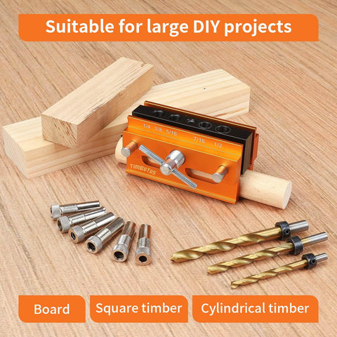 Self Centering Doweling Jig Kit For Precise Woodworking Adjustable Width Dowel Jig With 3 Drill Bit Sizes And 6 Bushings