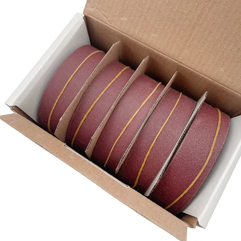 Box of Emery Cloth Roll Set With 5 Grits 150 240 320 400 600 8 Meters Aluminum Oxide Sandpaper for Wood and Metal Polishing