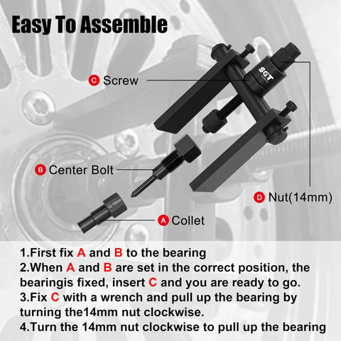 14 Piece Blind Hole Bearing Puller Kit With Internal Bearing Extractor And Slide Hammer Expandable Collets Carry Case For Automotive And Mechanical Repair Tools assembly instructions