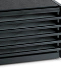 No Sweat Premium Electric Food Dehydrator With Clear Viewing Door And Five Stackable Trays side view showing five drying trays.