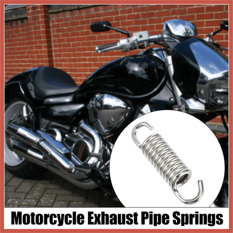 4 Pack Universal Stainless Steel Motorcycle Exhaust Pipe Springs 43mm 1.69 Inch Durable Clamp Springs For Most Bikes And ATVs Muffler Systems Silver Tone Replacement Parts Easy Install