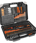 All In One 246 Piece Drill Bit And Screwdriver Bits Set For Wood Metal Masonry And Cement With Durable Orange Case