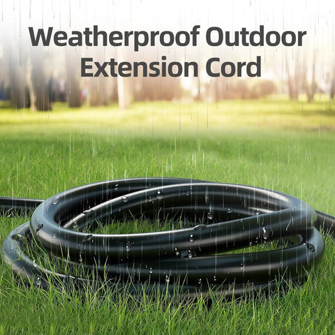 Waterproof Short Length Indoor Outdoor Extension Cord 6 Feet 3 Prong Power Cable 16 AWG 13A 1625W ETL Listed coiled