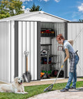 6x4 Ft Outdoor Storage Shed Lockable Metal Tool Shed Waterproof Garden Shed With Vents For Backyard Patio Garage Lawn