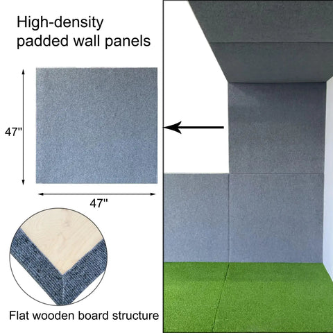 Modular Golf Simulator Enclosure With Premium Panel Wall System For Indoor Cages Impact Screen And Turf Flooring