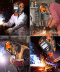 Welding True Color Auto Darkening Helmet With Adjustable Shade Range 4 To 9 To 13 For TIG MIG ARC Welder Mask in different work settings