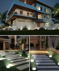 Landscape Lighting Well Lights Kit 6W 12V 24V Ground Lights 6000K bright white lighting modern house and garden pathway