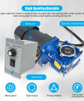 CNCTOPBAOS AC 110V 120W worm gear motor with blue gearbox and speed controller, 14mm output shaft