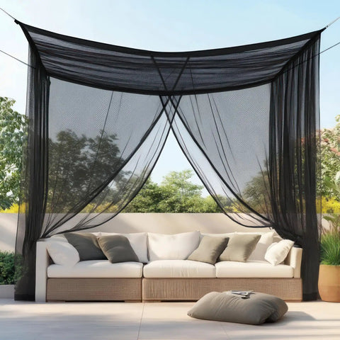 Gigantic Outdoor Patio Mosquito Net 13 By 10 Feet For Gazebo Porch And Garden Terrace Heavy Duty Insect Screen Canopy Black
