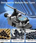 Professional Brake Line Flaring Tool Kit For 45 Degree Single Bubble And Double Flare With Wide Compatibility shown with tubing options