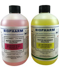 PH 4.00 And 7.00 Calibration Buffer Two Pack 500 mL Each Color Coded Lab Buffers With Lot Numbers Expiration Dates And Certificate Of Analysis For Pharma Pros And Lab Research Across Industry, two Biopharm bottles