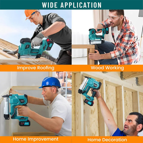 Badass Cordless 2 In 1 Brad Nailer And Stapler Combo Gun For Woodworking Carpentry Upholstery Works With Any 20V Lithium Ion Pack Sold As Bare Tool At Six Pounds Heavy Duty Power Fastening Tool For Pros And Weekend Warriors