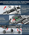 F-35 Fighter Jet Building Blocks Set With 1,490 Pieces features articulating canopy, hidden payload, and sync-gear technology.