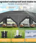 10x20 Pop Up Canopy Tent With One Push Easy Up Frame, 6 Removable Sidewalls, Built In Air Vent, Waterproof UV50 Plus, Commercial Grade Canopy, Gray