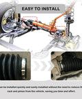 Pro Grade Rack And Pinion Boot Kit with Dustproof Silicone Inner Tie Rod Boot Set displayed in car steering system.