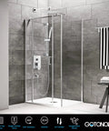 Modern bathroom with 12 Inch Shower Faucet Set With Slide Bar, Rain Shower Head And Handheld Spray, polished chrome finish