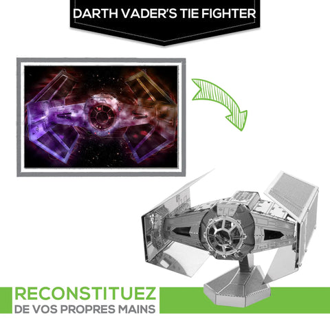 Star Wars Darth Vader Tie Fighter 3D Metal Model Kit Unassembled Hobby Build with Easy Clip Parts No Glue Or Solder Needed