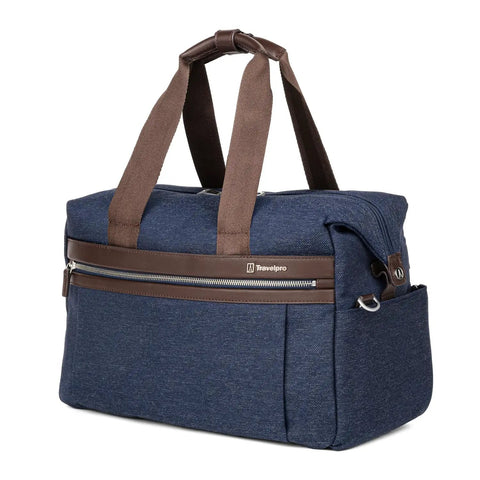 Underseat Carry On Tote Bag For Weekends And Overnight Trips Soft Sided Travel Buddy With Durable DuraGuard Fabric Navy Blue