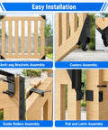Heavy Duty Sliding Gate Kit With Anti Sag Roll Wheels For Deck And Driveway Gates Universal Fit For 1 To 2 Inch Wood Fences Smooth Quiet Operation Gate Hardware For Easy Setup And Reliable Gate Movement No Fuss, wood gate assembly