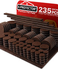 Premium Felt Furniture Pads And Durable Wood Floor Protectors Built To Keep Your Hardwood And Laminate Surfaces Lookin Sharp While Blocking Sneaky Scratches With Hella Strong Grip For Every Chair Table Desk Leg In The Home Today, assorted sizes in brown felt.