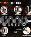 Super Reliable 2.4L Engine Crankshaft Connecting Rods And Bearings Kit with flywheel flange and oil passageways detail