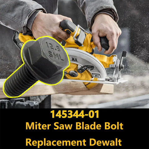 Clamp Bolt Set For Miter Saw Left Hand Thread M8 Replacement Three Piece Pack image showing close-up of bolt with saw in use