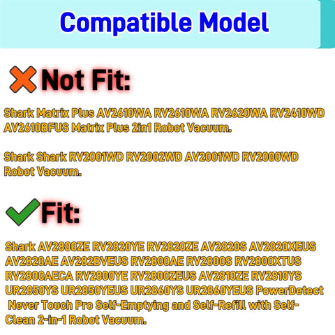 Compatibility chart for Replacement Mop Pads For Robot Vacuums, Washable Reusable Microfiber Soft Pads. Models listed as fit or not fit.