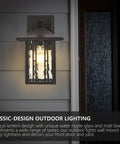 Outdoor Wall Lights Exterior Front Porch Sconce Wall Mount Waterproof Lantern With Water Ripple Glass Black Oil Rubbed Bronze Edges Weatherproof 2 Pack