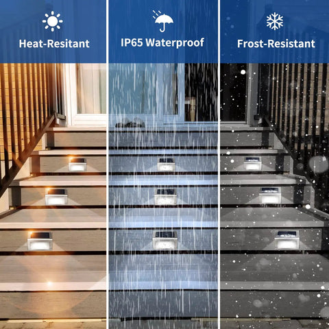 Outdoor Solar Step Lights Waterproof LED Stair Lights For Steps Stainless Steel Garden Yard Patio Deck Cool White Light 10 Pack Weatherproof Pathway Accent Lighting For Outdoor Steps No Fuss Setup