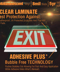Glow In The Dark Photoluminescent Signs Decals 3 Pack 12x7 Inch Stickers With White Letters On Red Background, vinyl layers