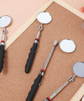 Six Piece Telescoping Inspection Mirrors Set With 360 Degree Rotation, Flexible Circular Mirrors, Extended Handle To 29 Inches