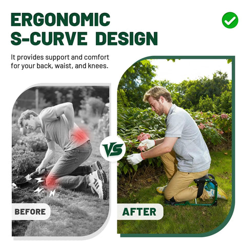 Foldable Garden Kneeler And Seat With Soft Kneeling Pad 2 In 1 Ergonomic Garden Stool For Gardening And Farm Work No Assembly