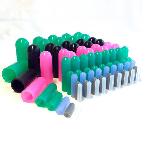 Pro Grade High Temp Masking Cap And Plug Set For Powder Coating And Painting Silicone Rubber 160 Piece Assortment visible close-up