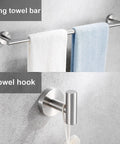 Heavy Duty Brushed Nickel Bathroom Hardware Set Includes 16 Inch And 23.6 Inch Round Towel Bars, Hand Towel Ring, Toilet Paper Holder, And Towel Hooks, SUS 304 Stainless Steel, Wall Mounted, Rust Resistant, Easy Install.