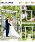 White PVC Garden Arbor Wedding Arch For Ceremony And Party Outdoor Garden Trellis Backdrop Stand For Climbing Plants