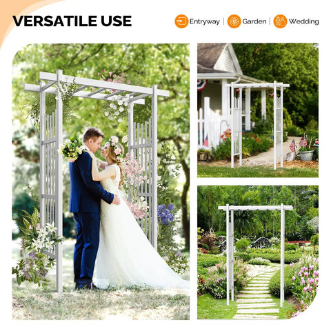 White PVC Garden Arbor Wedding Arch For Ceremony And Party Outdoor Garden Trellis Backdrop Stand For Climbing Plants