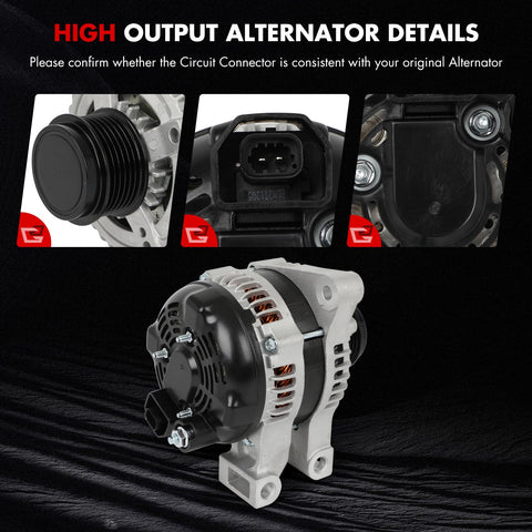 High Output Alternator For Cadillac SRX 3 6L V6 2013 2014 2015 2016 Replacement OEM 104211-8160 A-11647 front view