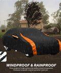 Dodge Challenger 10 Layer Waterproof Car Cover All Weather Exterior With Soft Cotton Lining And Door Zipper Built Tough For Real World Weather Shields From Sun Snow Rain Dust Custom Fit For 2008 To 2025 in heavy rain