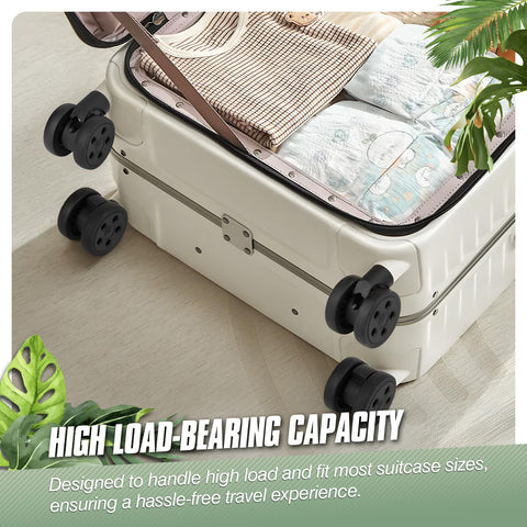 Luggage Replacement Wheels Set Two 50mm Spinner Double Row Casters for Suitcases DIY Repair Spare Parts Compatible with Model VLN5