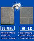 Pro Grade Grout Sealer For Tile Stone And Grout Easy Spray On Application Low Odor Stain And Moisture Repellent Before After