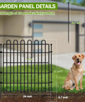 Easy Up No Dig Decorative Garden Fence Panels With Gate For Yard 24 Inch High By 20 Feet Long Metal Portable Animal Barrier