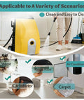 Heavy Duty 3000 Watt Industrial Steam Cleaner With Hot Water Power For Kitchen Grease And Appliance Care Fast 20 Second Heat Up At 4-5 Bar Pressure Professional Grade Cleaning Tool Using Pure Water Only No Chemicals Needed To Scrub Away Dirt And Grime used for cleaning stove, range hood, car interior, carpet, and air conditioners.