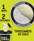 Heavy Duty 10 By 12 Inch Multi Surface Cleaning Wipes With Dual Texture For Everyday Messes And Tough Grime, 75 Count Canister